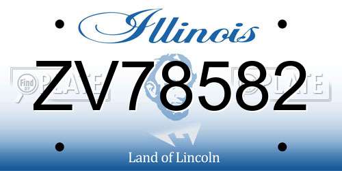 ZV78582 Illinois License Plate