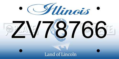 ZV78766 Illinois License Plate