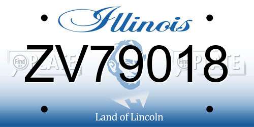 ZV79018 Illinois License Plate