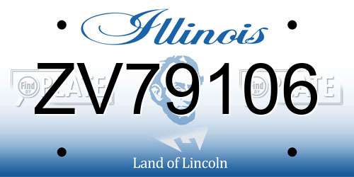 ZV79106 Illinois License Plate