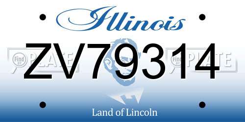 ZV79314 Illinois License Plate