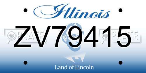 ZV79415 Illinois License Plate