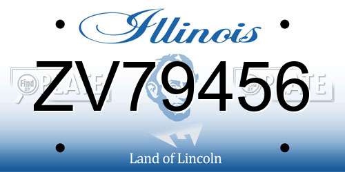 ZV79456 Illinois License Plate