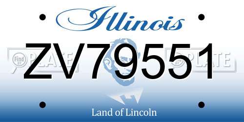 ZV79551 Illinois License Plate
