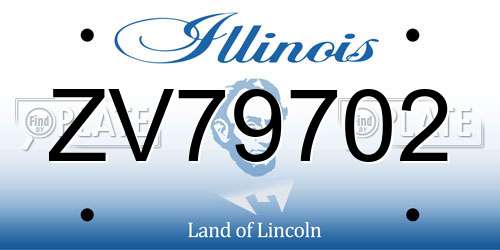 ZV79702 Illinois License Plate