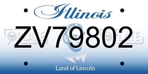ZV79802 Illinois License Plate