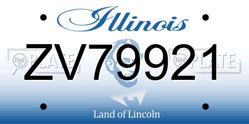 ZV79921 Illinois License Plate