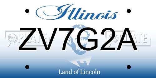 ZV7G2A Illinois License Plate