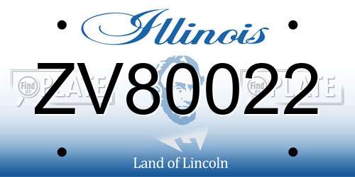 ZV80022 Illinois License Plate
