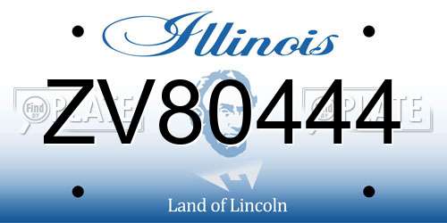 ZV80444 Illinois License Plate