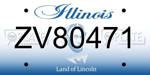 ZV80471 Illinois License Plate