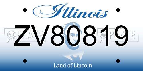 ZV80819 Illinois License Plate