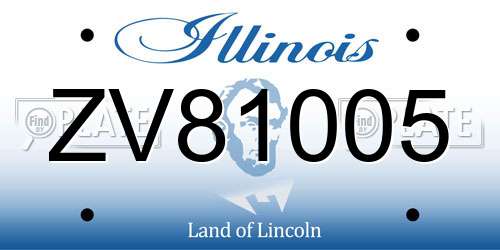 ZV81005 Illinois License Plate