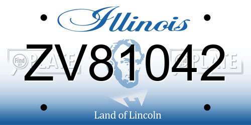ZV81042 Illinois License Plate
