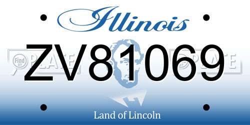 ZV81069 Illinois License Plate