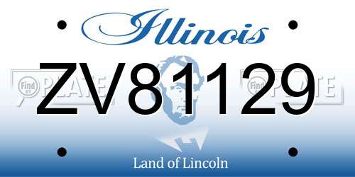 ZV81129 Illinois License Plate