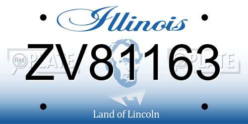 ZV81163 Illinois License Plate