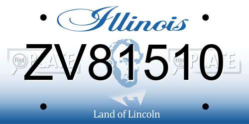 ZV81510 Illinois License Plate