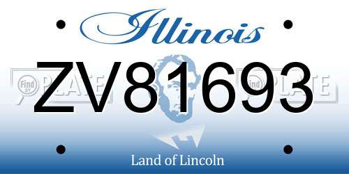 ZV81693 Illinois License Plate