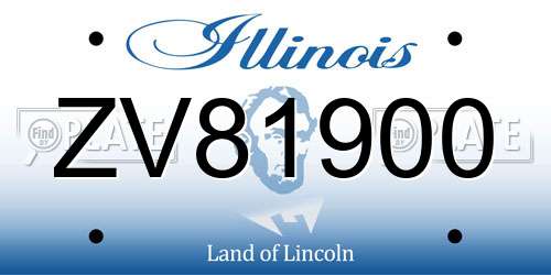 ZV81900 Illinois License Plate