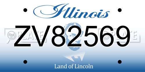 ZV82569 Illinois License Plate
