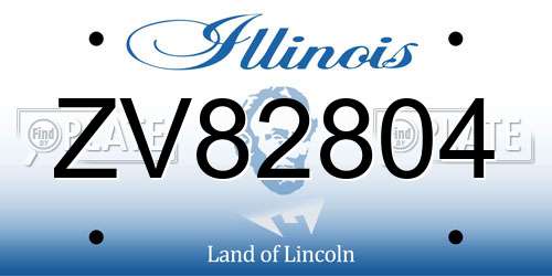 ZV82804 Illinois License Plate