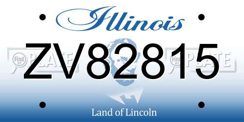 ZV82815 Illinois License Plate