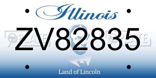 ZV82835 Illinois License Plate