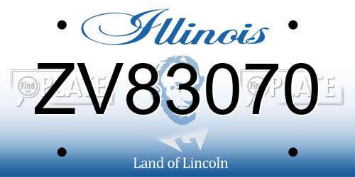 ZV83070 Illinois License Plate