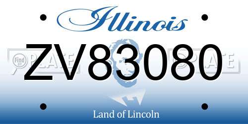 ZV83080 Illinois License Plate