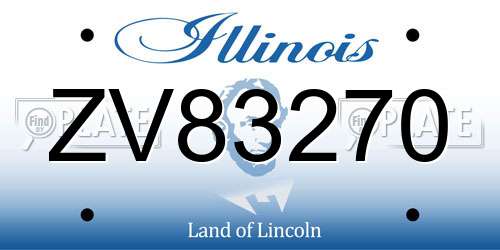 ZV83270 Illinois License Plate