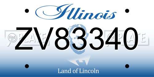 ZV83340 Illinois License Plate