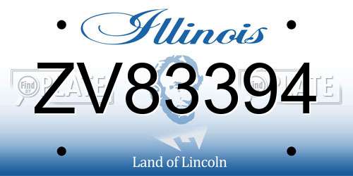 ZV83394 Illinois License Plate