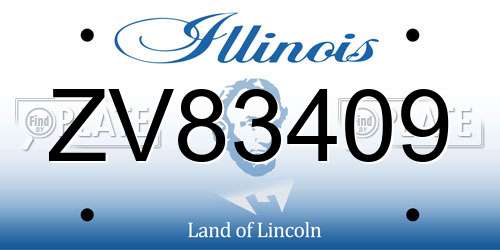 ZV83409 Illinois License Plate