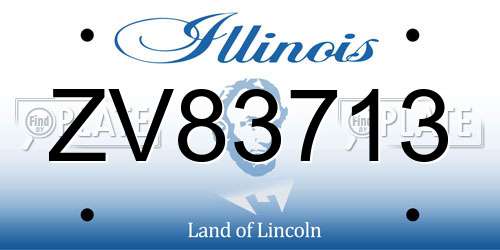 ZV83713 Illinois License Plate
