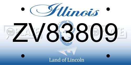 ZV83809 Illinois License Plate