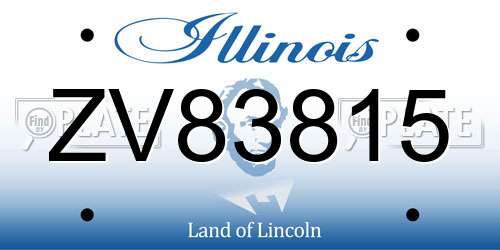ZV83815 Illinois License Plate