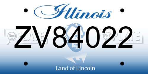 ZV84022 Illinois License Plate