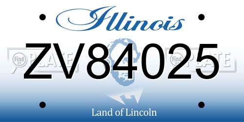 ZV84025 Illinois License Plate