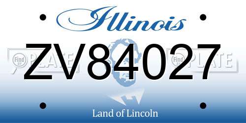 ZV84027 Illinois License Plate