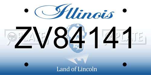 ZV84141 Illinois License Plate