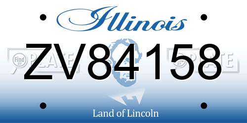 ZV84158 Illinois License Plate