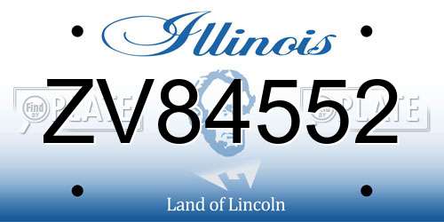 ZV84552 Illinois License Plate