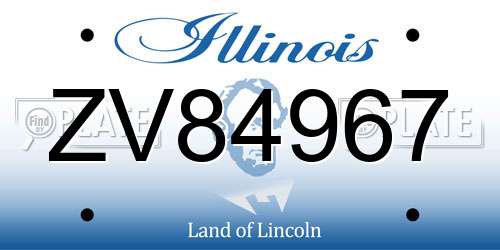ZV84967 Illinois License Plate