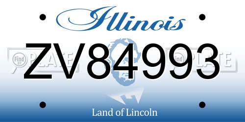 ZV84993 Illinois License Plate