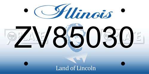 ZV85030 Illinois License Plate