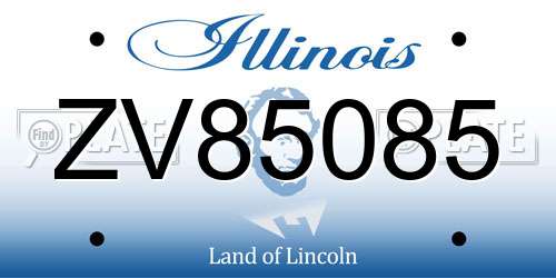 ZV85085 Illinois License Plate