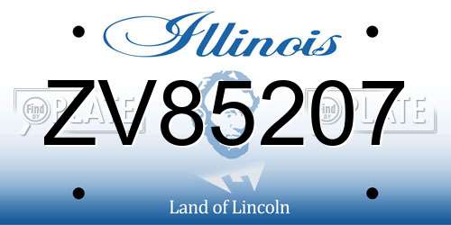 ZV85207 Illinois License Plate