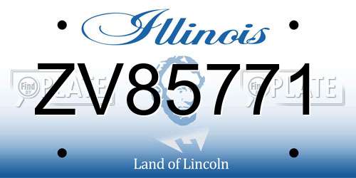 ZV85771 Illinois License Plate