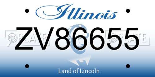 ZV86655 Illinois License Plate